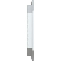 Ekena Millwork 20 W 30 H вертикално издолжено октагон Функционален, PVC Gable отвор со 1 4 рамка за рамна трим