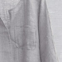 Кошули За Мажи Кратка Врвна Кошула Што Дише Удобна Еднобојна Мода Со Долги Ракави Лабава Секојдневна Маица Со Врат В Блуза