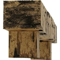 Ekena Millwork 8 H 12 D 48 W Pecky Cypress Faa Wood Camplace Mantel Kit W alamo Corbels, природен златен даб