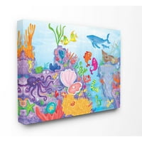 Детска соба од Ступел шарен океански морски живот риба сина виолетова детска расадник сликање платно wallидна уметност до саботата