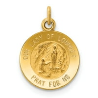 14к Жолто Злато Шарм Приврзок Тематските Пресвета Богородица Од Лурд Медал
