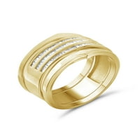 Jewelersclub Стабилни дијамантски прстени за жени - Карат бел дијамантски прстен накит - 14к злато позлатени сребрени ленти