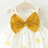 Бебе Девојка Облека Деца Лето Ракави О - Вратот Печатење Цветни Лак Принцеза Фустан