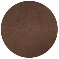Подобри трендови земја плетенка килим 6 'круг кафеава цврста форма