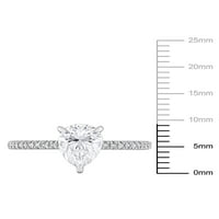 1- Карат Т.Г.В. Белата круша, ги создаде Моисанит и Карат Т.В. Д-тина дијамант 14KT Бело злато прстен за ангажман на солза
