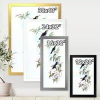 DesignArt 'Антички колибри I' Традиционална врамена уметничка печатење