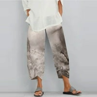 Utоимкио Клиренс Капри Панталони за женска Мода Улична личност сценско печатење тенки панталони со седум точки