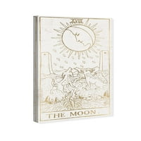 Студио Винвуд Студио Духовна и религиозна wallидна уметност Платно ја отпечати астрологијата „Месечината тарот луксуз“ - бело,