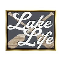 Lifeивотот на езерото Ступел Езеро Прекрстено пловење весла пејзаж сликарство злато пловила врамена уметничка печатена wallидна