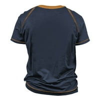 Fragarn Машка маица Раглан маица Ретро кратки ракави за печатење на вратот на вратот