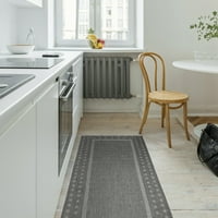 Онтансон ardардин граничи со дизајн што не пролева килим во затворен простор, 2 '5', светло сиво