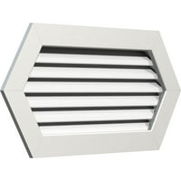 Ekena Millwork 20 W 30 H Horiontal Peaked Gable Vent Funtional, PVC Gable Vent со 1 4 рамка за рамна трим