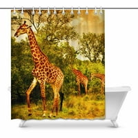 Африкански Жирафи Туш Завеса Бања Завеса Водоотпорна ткаенина Полиестерски Завеси