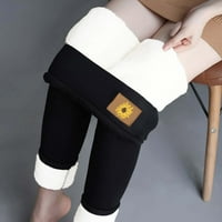 колати Хеланки Обложени Со Руно Зимски Топли Термални Панталони Со Висок Струк Удобна Контрола На Стомакот Дебел Растеглив Јога