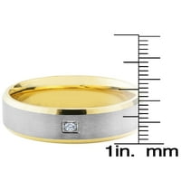 Крајбрежен накит кубна цирконија четкана злато позлатена титаниум прстен
