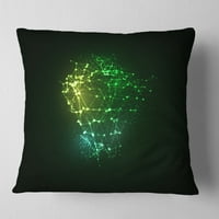 DesignArt Зелени блескави честички - Апстрактна перница за фрлање - 16x16