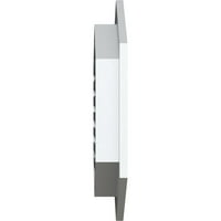 Ekena Millwork 18 W 24 H вертикално врв на вложување на теренот: Функционален, PVC Gable Vent W 1 4 рамка за рамна трим