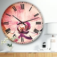 Дизајнарт Прекрасни Розови Цвеќиња Од Орхидеи Традиционален ѕиден часовник
